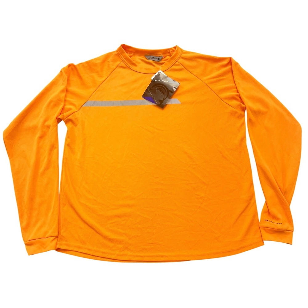 Dolfin Mens Orange Reflective Dryline Performance Long Sleeve Shirt‎ 402DI Large